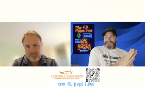 screen shot of the My P.D. Peeps podcast with Patrick and host