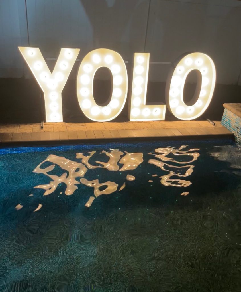 "YOLO" light up sign